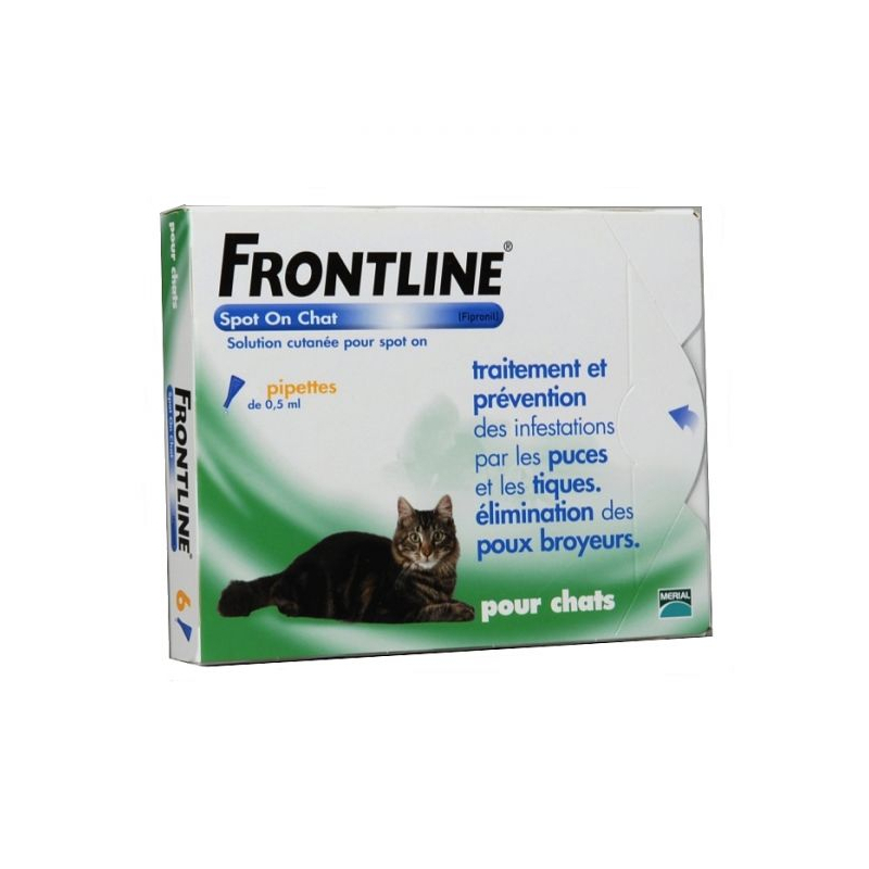 Spot-on anti-puces et tiques chat - 6 pipettes