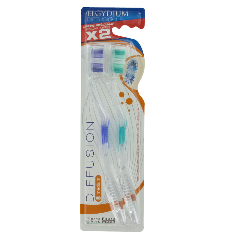 ELGYDIUM Brosse à dents ELGYDIUM Diffusion Médium - 2 unités