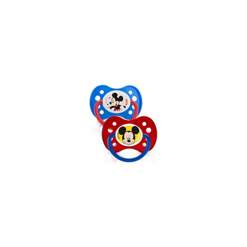 Sucette +6 Mois "DUO MICKEY" avec Anneau N°A63 - 2 unités