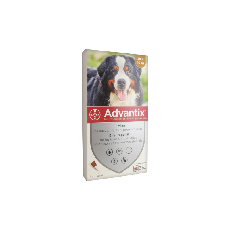 Bayer Advantix Antiparasitaires Grand Chien 40 à 60 kg 4 - Pipettes