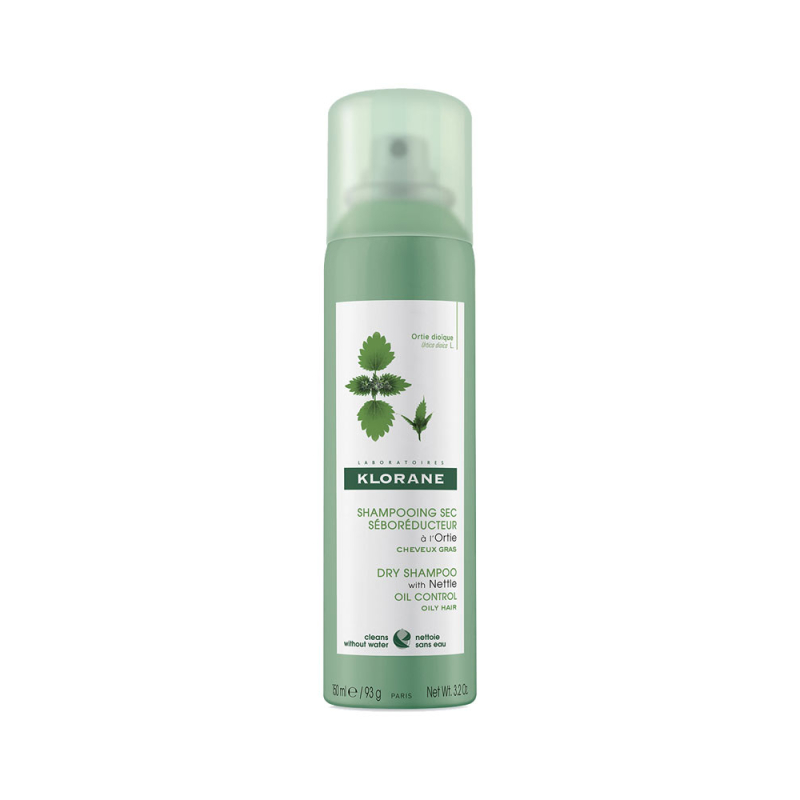 Klorane Shampoing Sec Séborégulateur à l'Extrait d'Ortie Cheveux gras - 150 ml