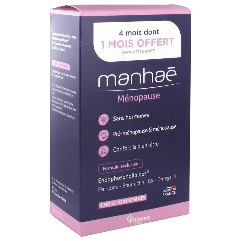 Nutrisanté Manhaé Pré-ménopause ménopause - 120 capsules dont 1 mois offert