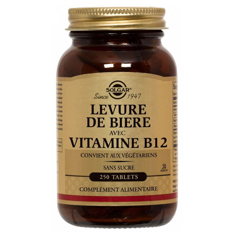 Solgar Levure de Bière Avec Vitamine B12 - 250 Comprimés