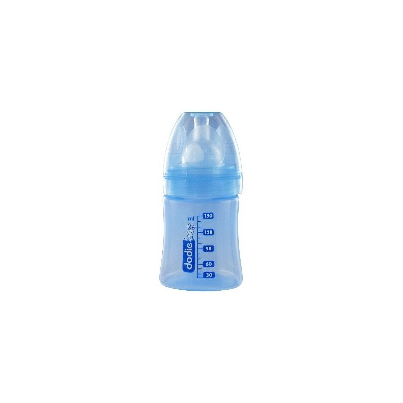 Dodie Biberon Initiation Décoré Bleu Clair Tétine Silicone - 150ml 