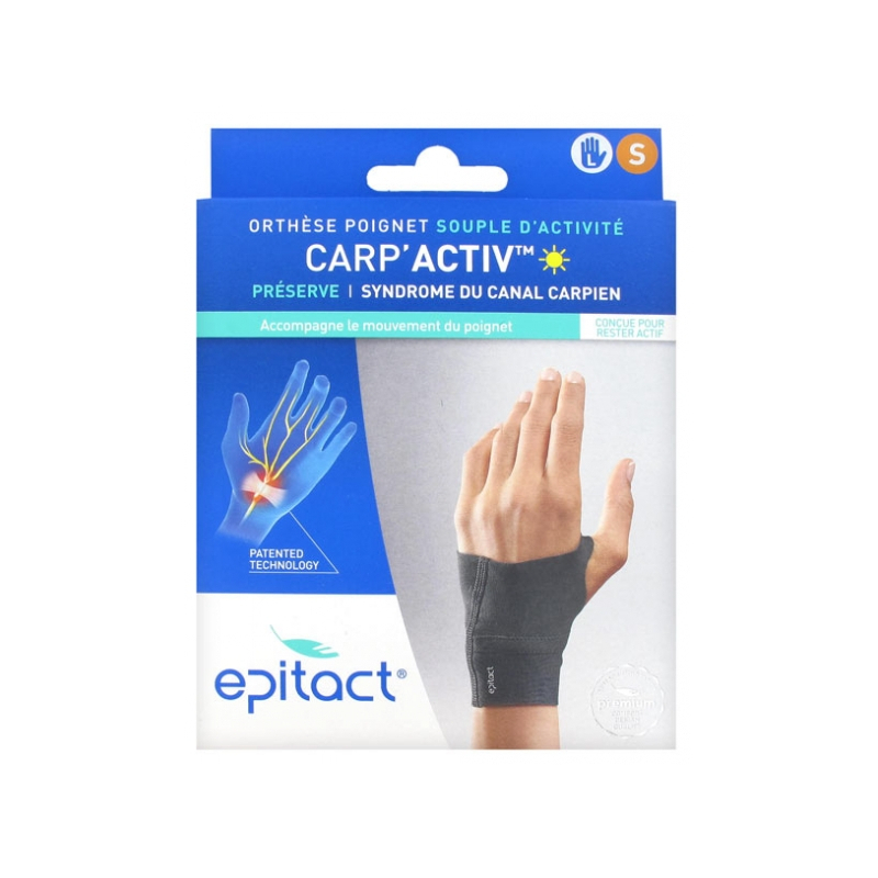 Orthèse Poignet Souple d'Activité Carp'Activ Main Gauche Taille S - 1 unité