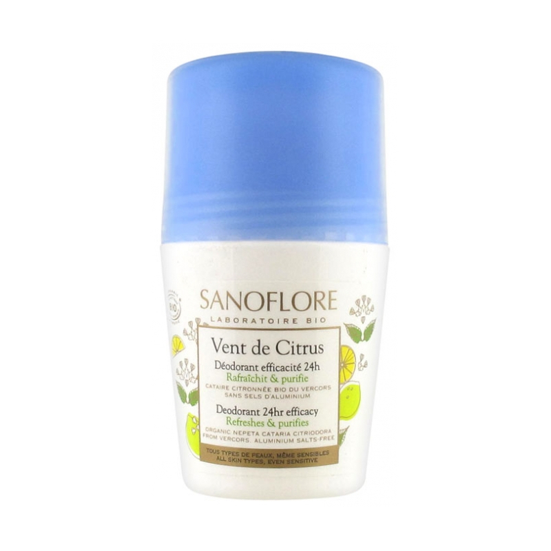 Sanoflore Vent de Citrus Déodorant Efficacité 24H Roll on - 50ml