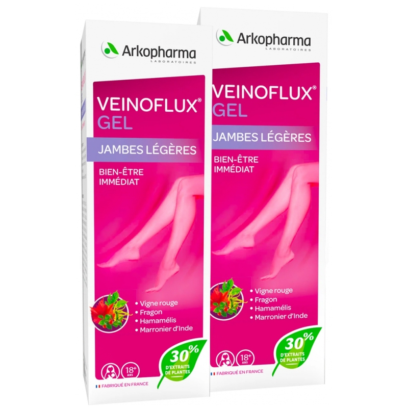 Arkopharma Veinoflux Gel Jambes Légères Bien-Être Immédiat - Lot de 2 x 150 ml