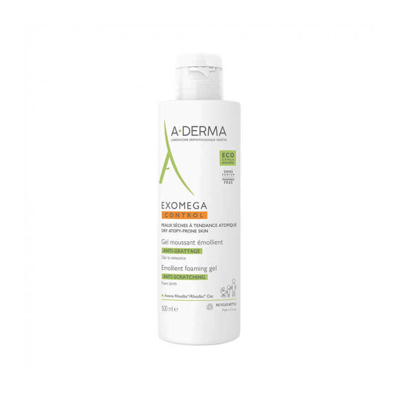 A-Derma Exomega Control Gel Moussant Emollient -  500ml  