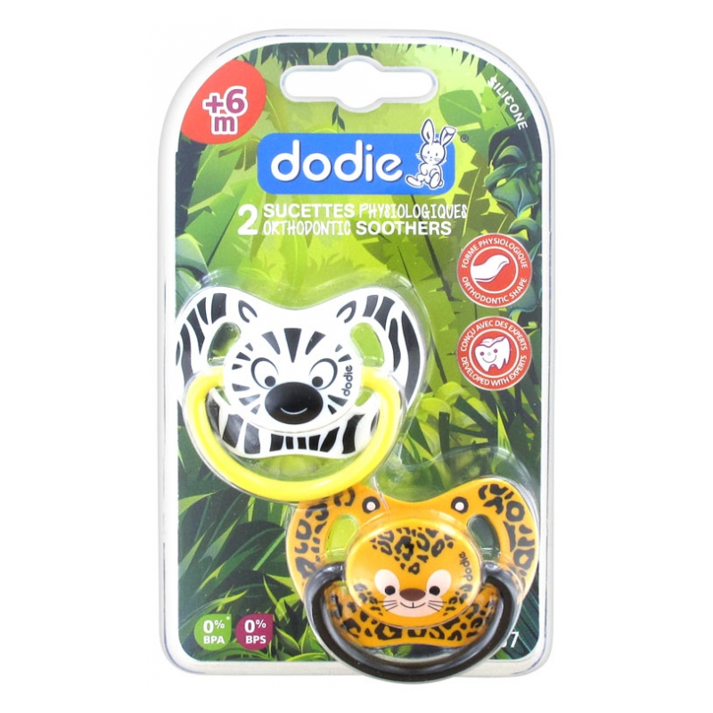 Dodie Duo Jungle  Sucettes Physiologiques Silicone 6 Mois et + N°P67 - 2 unité 