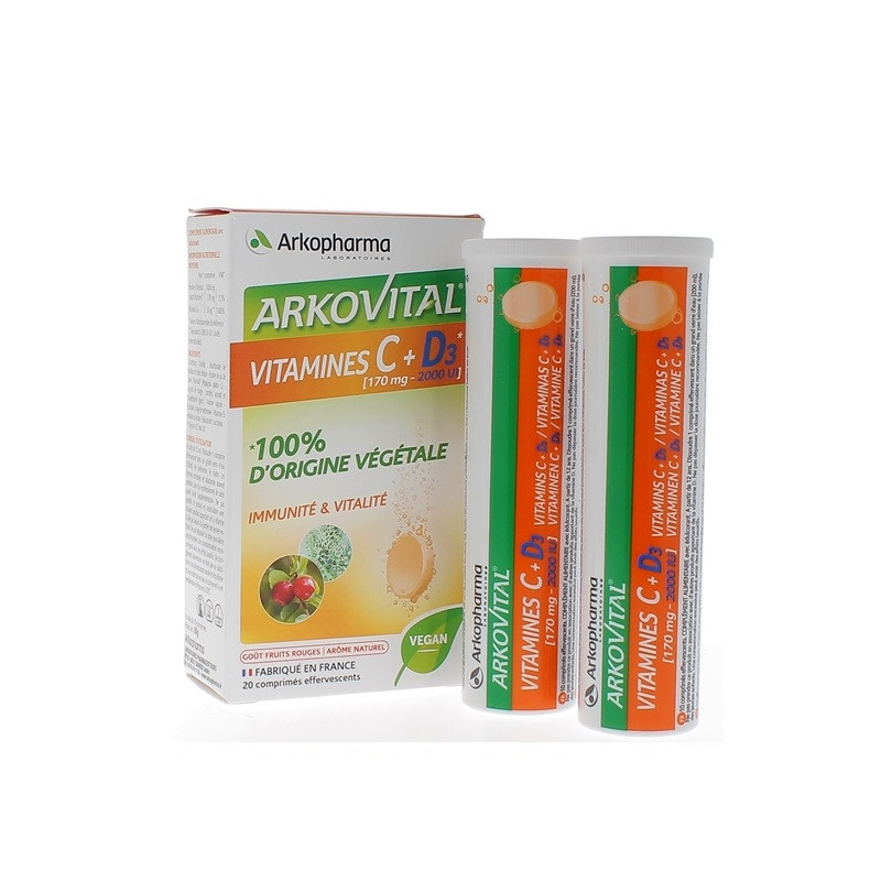 Arkopharma Arkovital Vitamine C + D3 - 20 comprimés