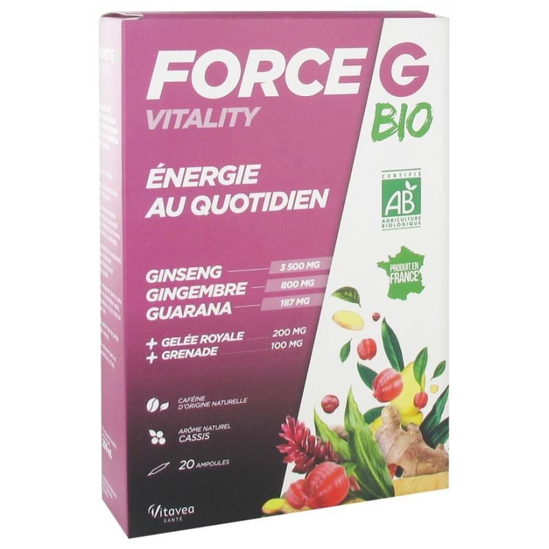 Vitavea Force G Vitality Energie au Quotidien Bio - 20 ampoules