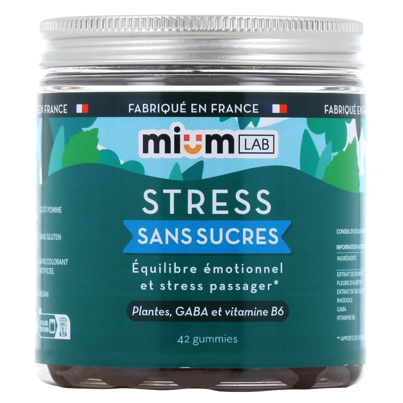 Mium Lab Stress Gummies sans sucres - 42 gummies