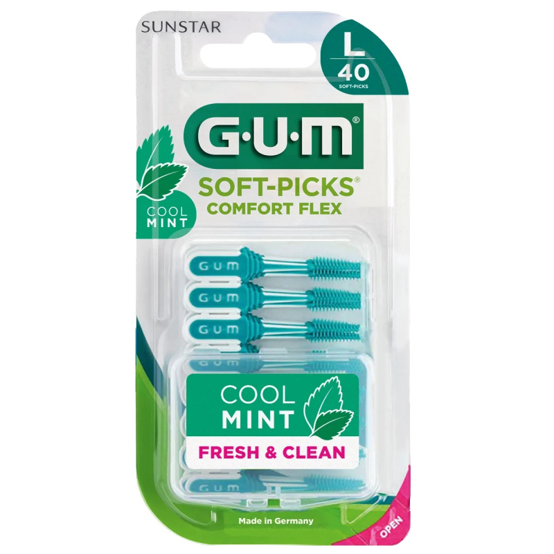  GUM Soft-Picks Comfort flex Cool mint large - 40 bâtonnets interdentaires