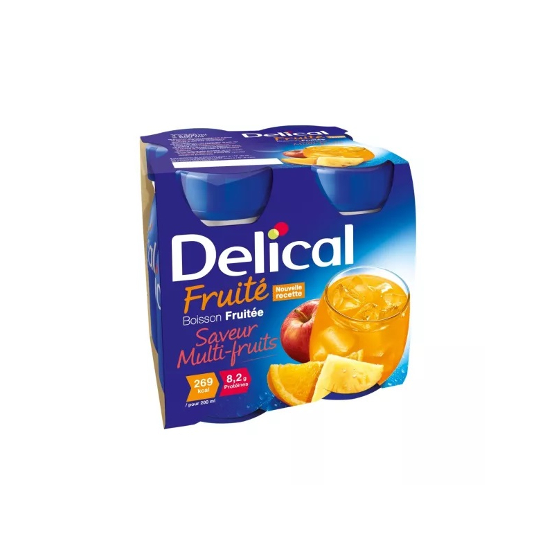 Delical Boisson Fruitée Saveur Multi-Fruits - 4 x 200 ml