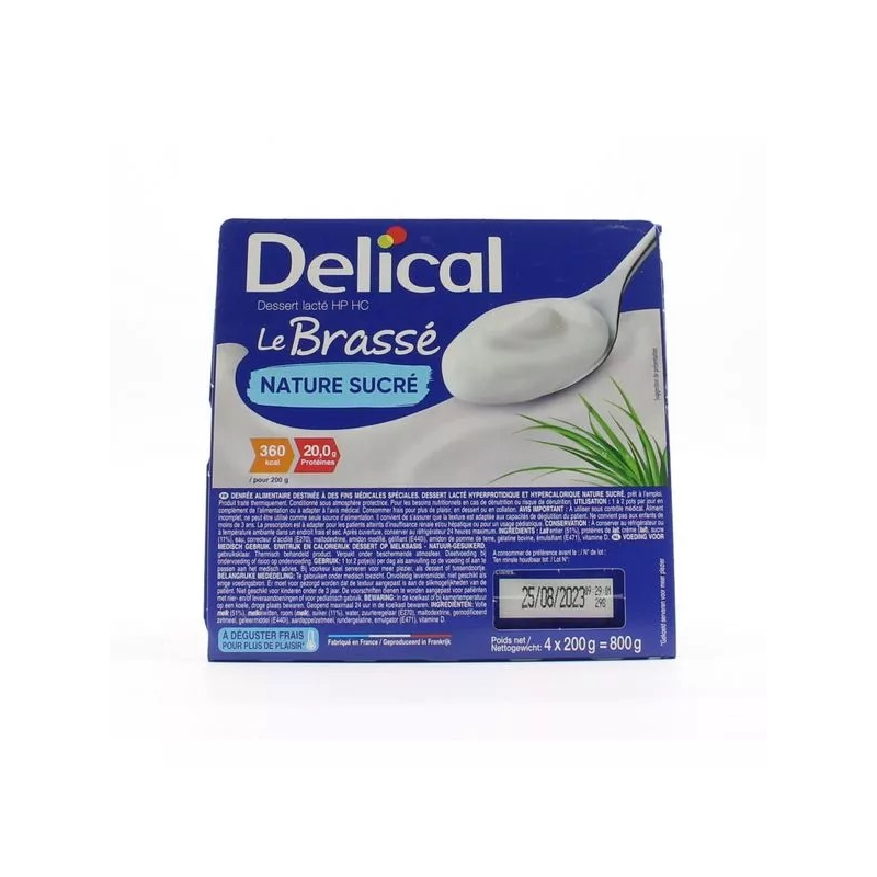  Delical Le Brasse Nature Sucre Dessert Pot- 4x200 g