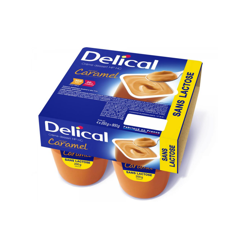 Délical Crème Dessert HP/HC Sans Lactose Caramel - 4 x 200 g