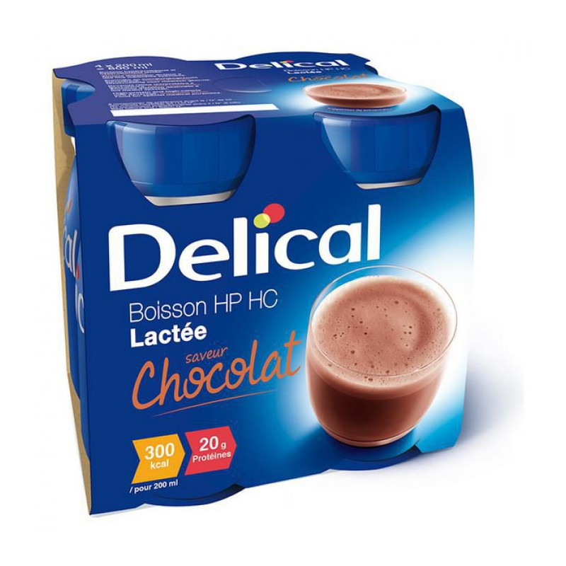 Delical Boisson lactée HP/HC chocolat - 4x200ml