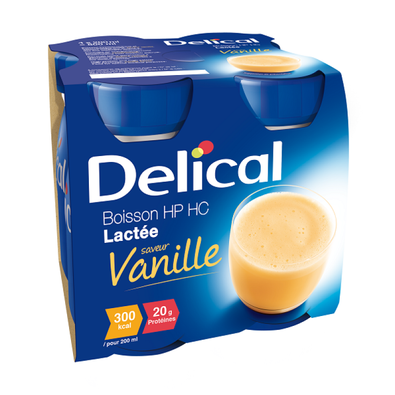 Delical Boisson lactée HP/HC vanille - 4x200ml