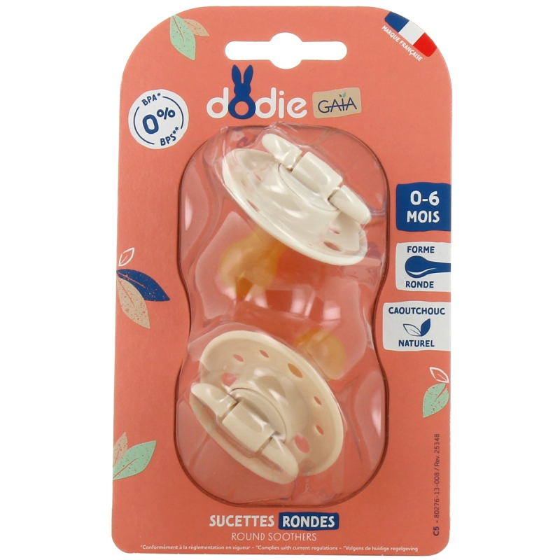 Dodie Gaïa Sucettes Rondes Caoutchouc Naturel - 1 unité 