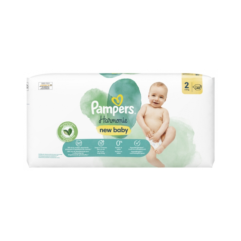 Pampers New Baby Harmonie - 48 Couches Taille 2 (4-8 kg)