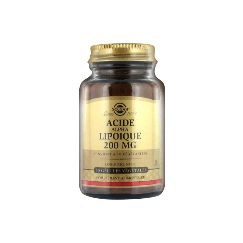 Solgar Acide Alpha Lipoïque 200 mg - 50 gélules végétales