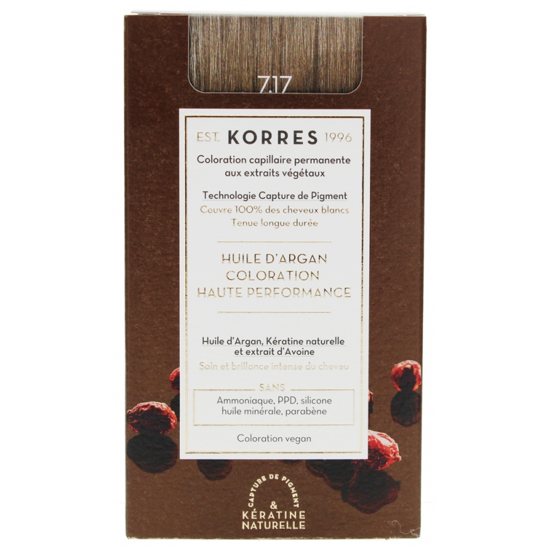 Korres Coloration Permanente Huile d'Argan - Coloration : 7.17 Blond Beige