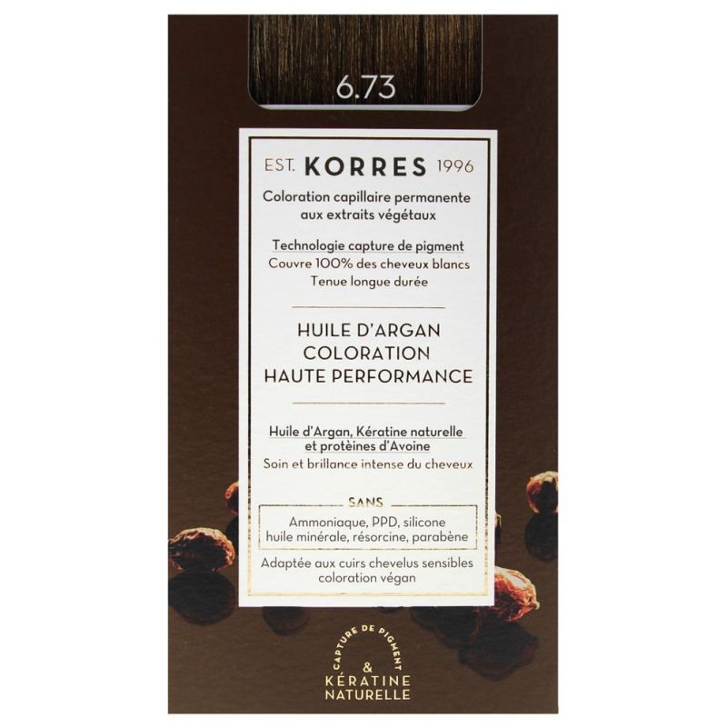 Korres Coloration Permanente Huile d'Argan - Coloration : 6.73 Doré Cacao