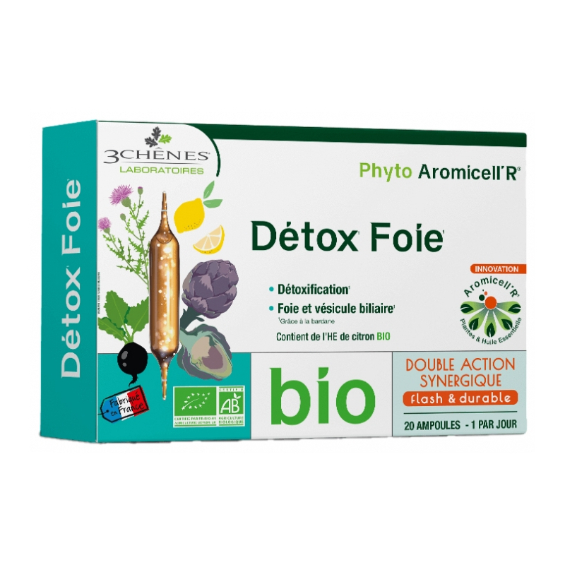  Les 3 Chênes Phyto Aromicell'R Détox Foie Bio - 20 Ampoules