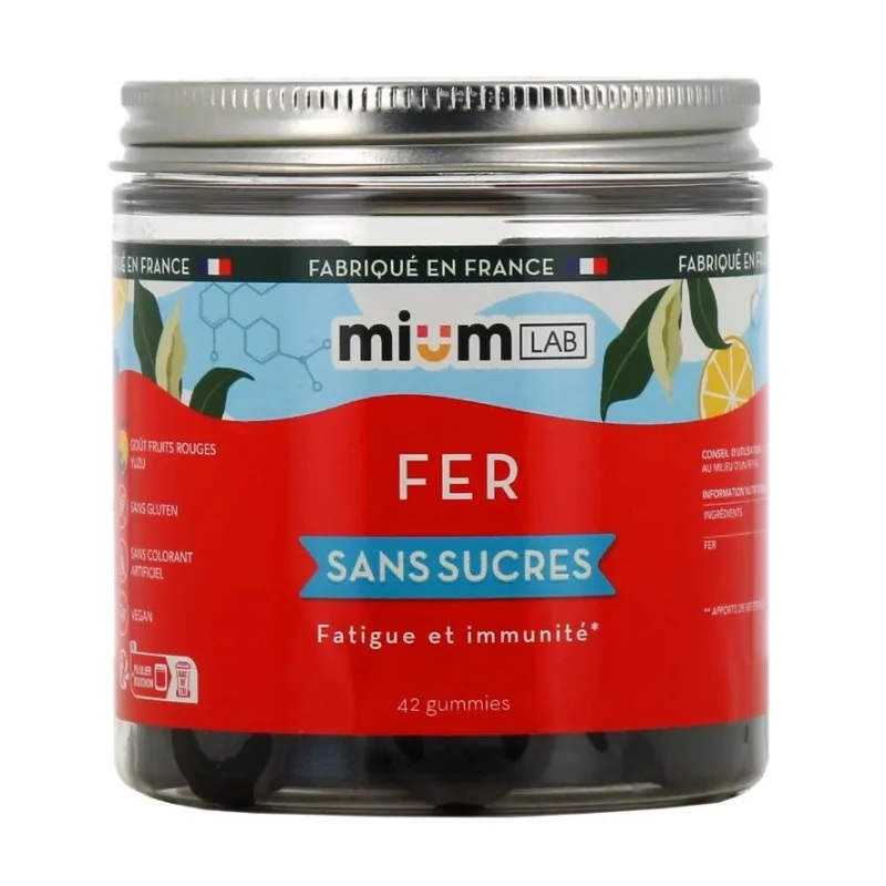 Mium Lab Gummies fer sans sucres - 42 gummies
