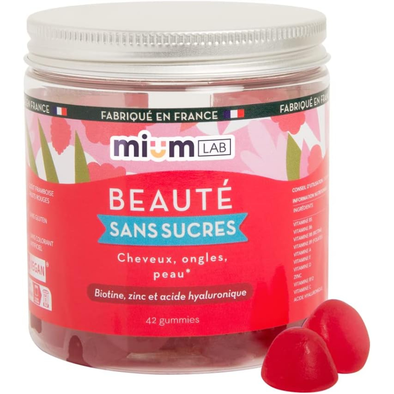 Mium Lab Cheveux et Ongles sans sucre - 42 gummies