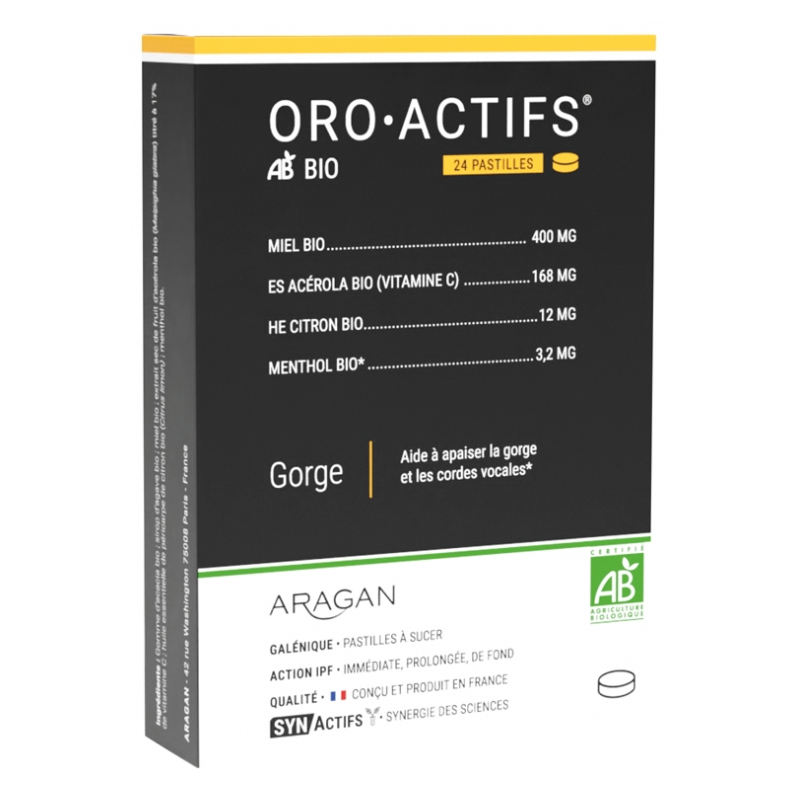 Aragan Synactifs OroActifs Bio - 24 Pastilles