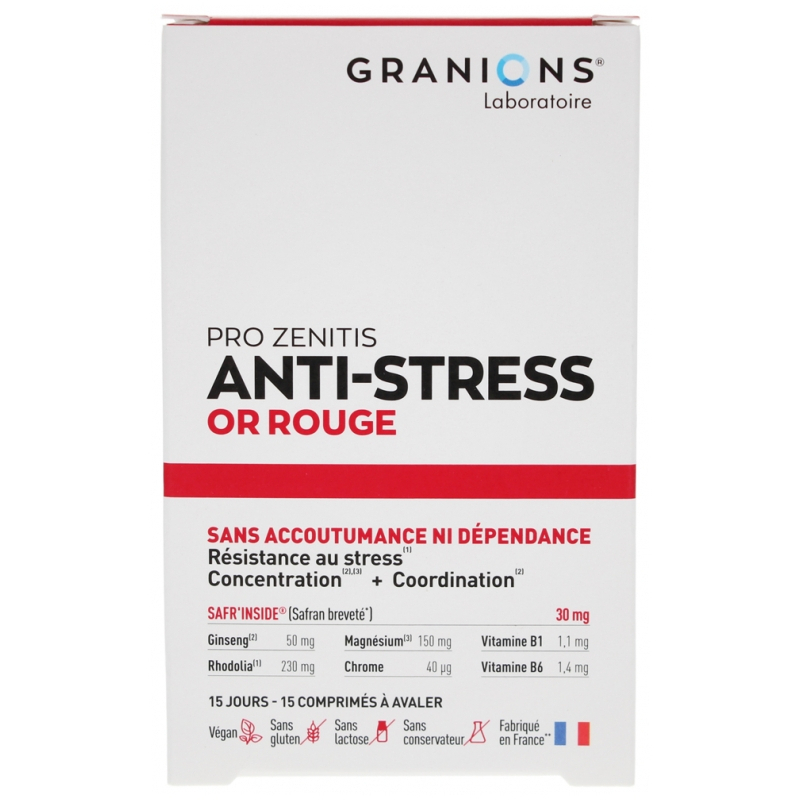 Granions Anti Stress Or Rouge - 15 Comprimés