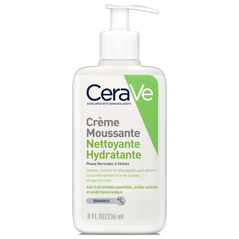 CeraVe Crème Moussante Nettoyante Hydratante Visage - 236 ml