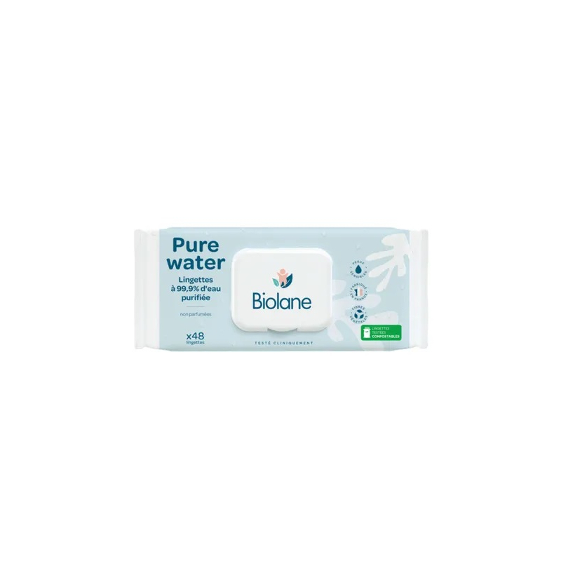 Biolane Expert lingettes Pure Water - 60 lingettes