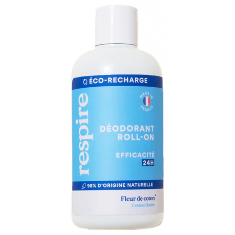 Respire Déodorant Roll-On Fleur de Coton Éco-Recharge - 150 ml