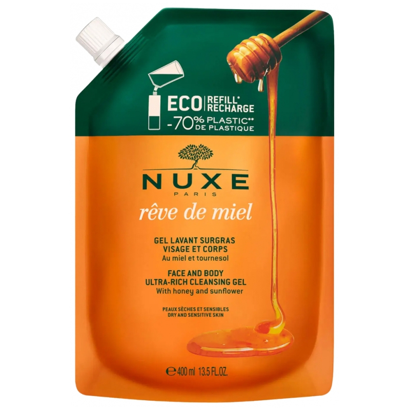 Nuxe Rêve de Miel Gel Lavant Surgras Éco-Recharge - 400 ml