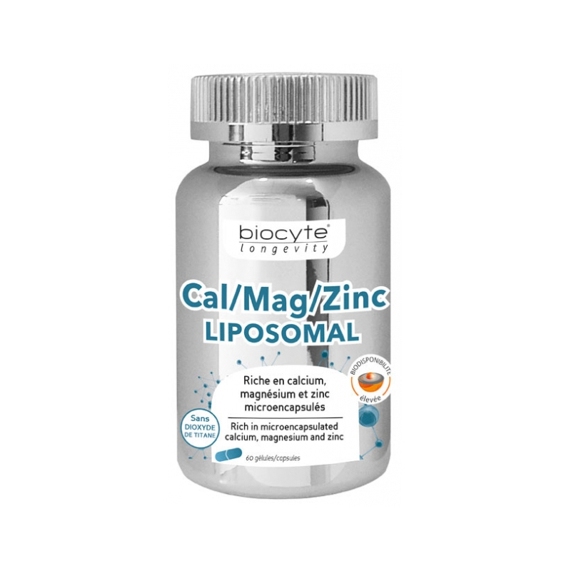 Biocyte Longevity Cal/Mag/Zinc Liposomal - 60 Gélules