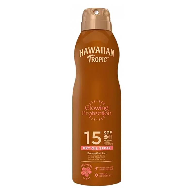 Hawaiian Tropic Glowing Protection Spray Huile Sèche SPF15 - 177 ml