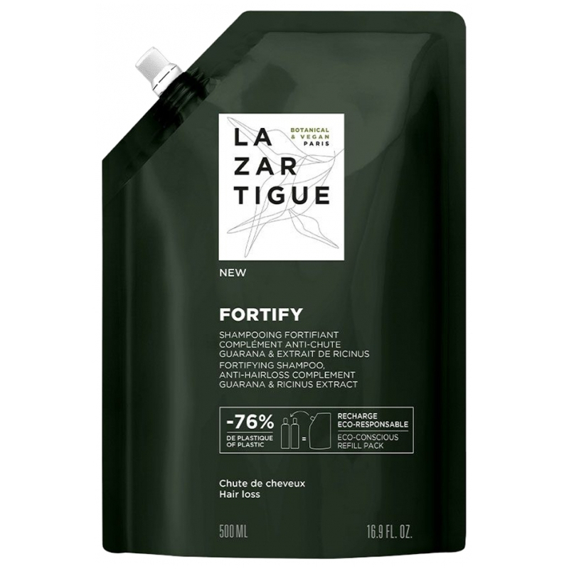 Lazartigue Fortify Shampoing Fortifiant Complément Anti-Chute Éco-Recharge - 500 ml