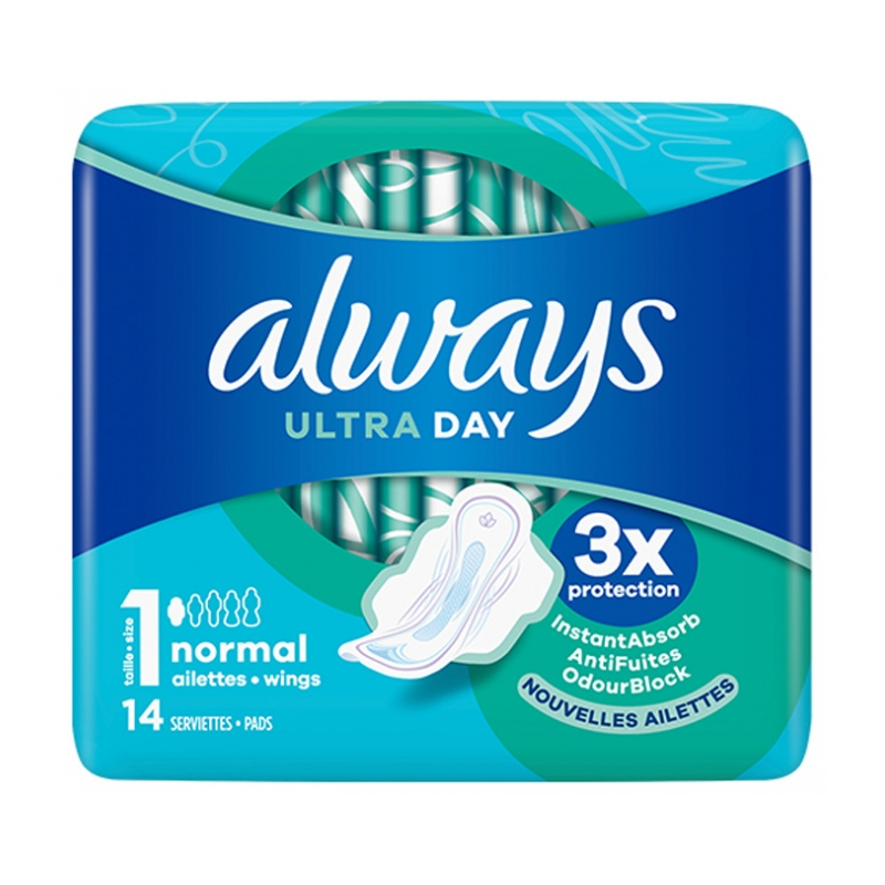 Always Ultra Day 14 Serviettes Hygiéniques - Taille 1