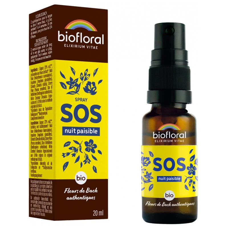 Biofloral Fleurs de Bach Spray SOS Nuit Paisible Bio - 20 ml