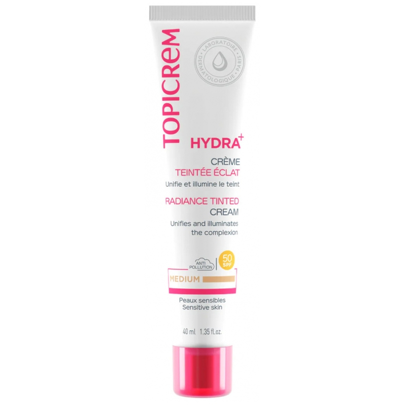 Topicrem HYDRA+ Crème Teintée Éclat SPF50 - Teinte : Médium - 40ml