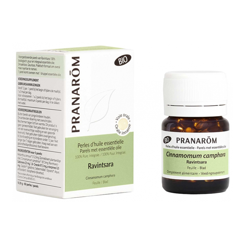 Pranarôm Perles d'Huile Essentielle Rvintsara (Cinnamomum Camphora) Bio 60 Perles