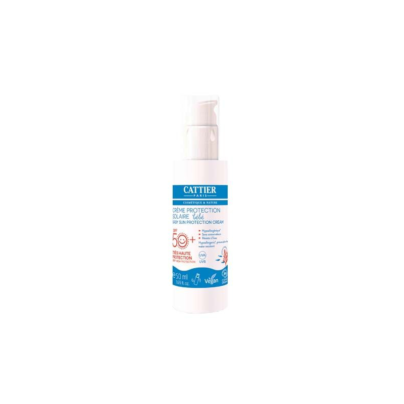 Cattier Crème Protection Solaire Bébé Bio SPF 50+ - 50ml