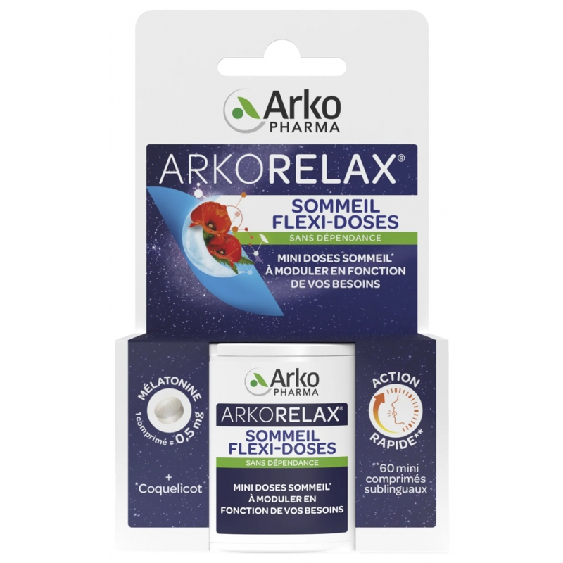  Arkopharma Arkorelax Sommeil Flexi-Doses 60 Mini Comprimés Sublingaux