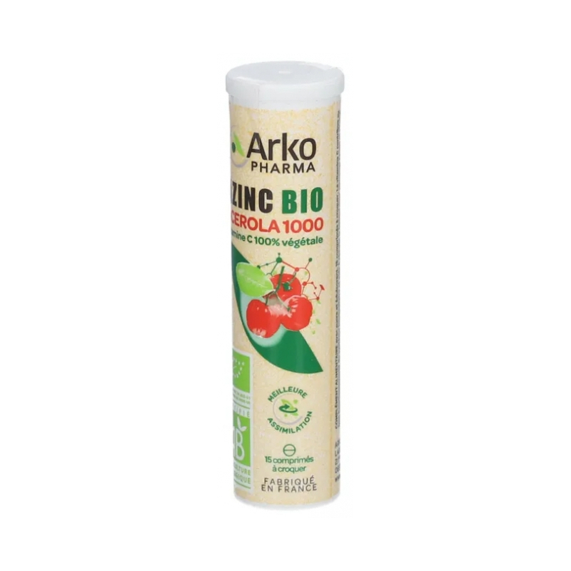 Arkopharma Azinc Acérola 1000 Bio - 15 Comprimés à Croquer
