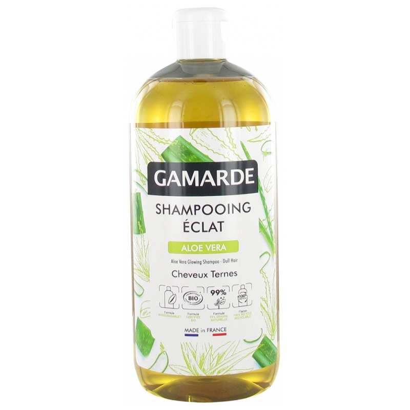 Gamarde Shampoing Éclat Aloe Vera Cheveux Ternes Bio - 500 ml