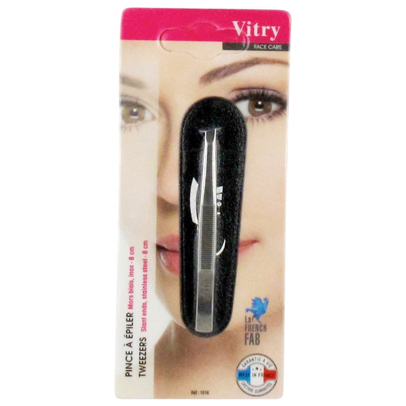 Vitry Face Care Pince à Épiler Mors Biais Inox - 8 cm
