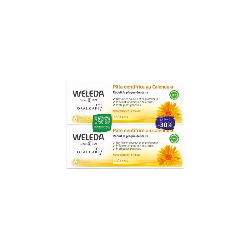 Weleda Pâte Dentifrice au Calendula - Lot de 2 x 75 ml