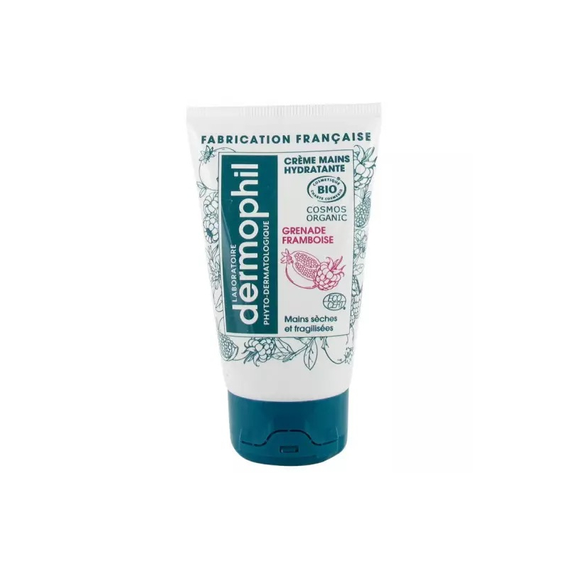 Dermophil Indien Crème mains hydratante Bio - Senteur grenade & framboise - 50ml